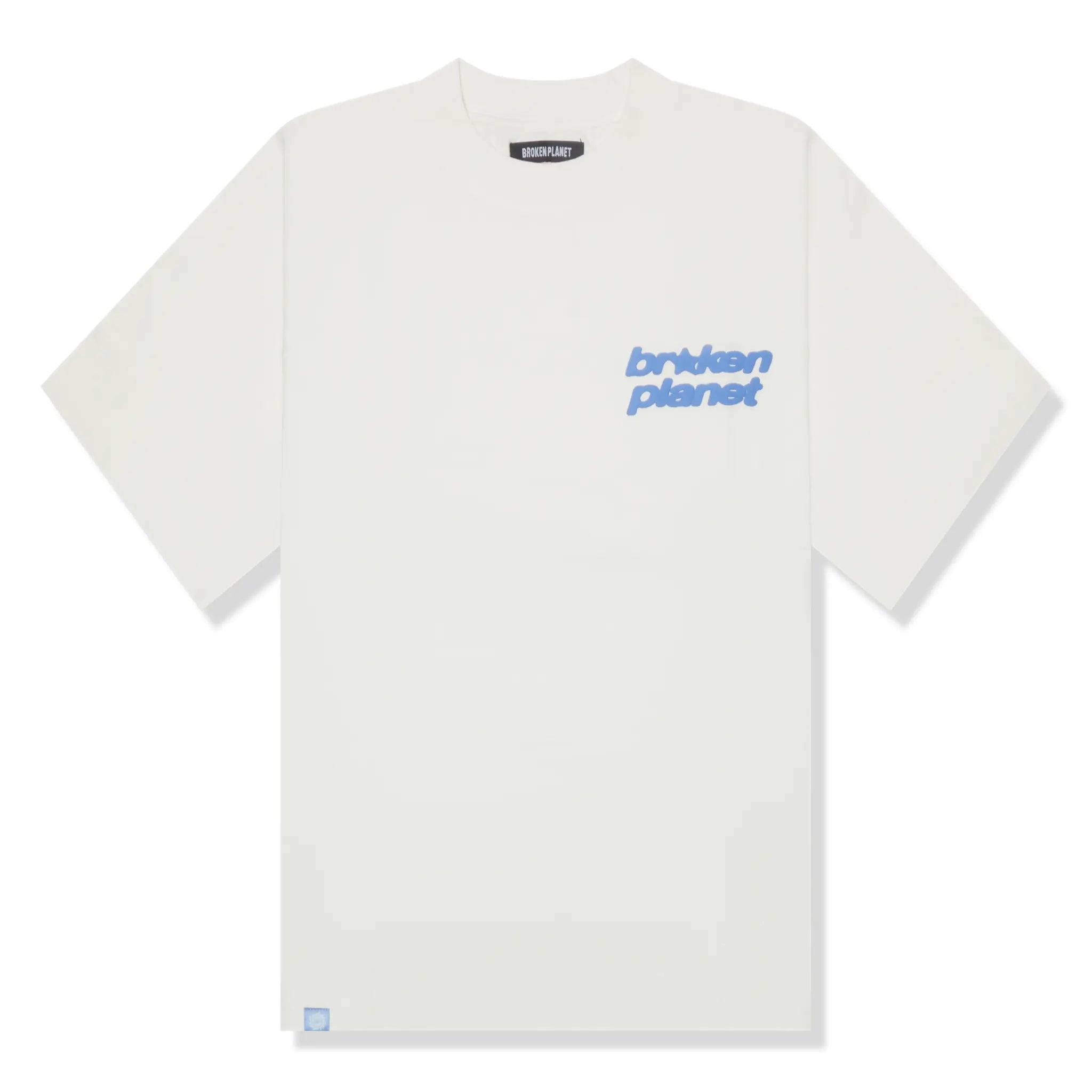 Front View of Broken Planet Basics Washed Vanilla White T Shirt BP-BS-TS-W_V_WHITE
